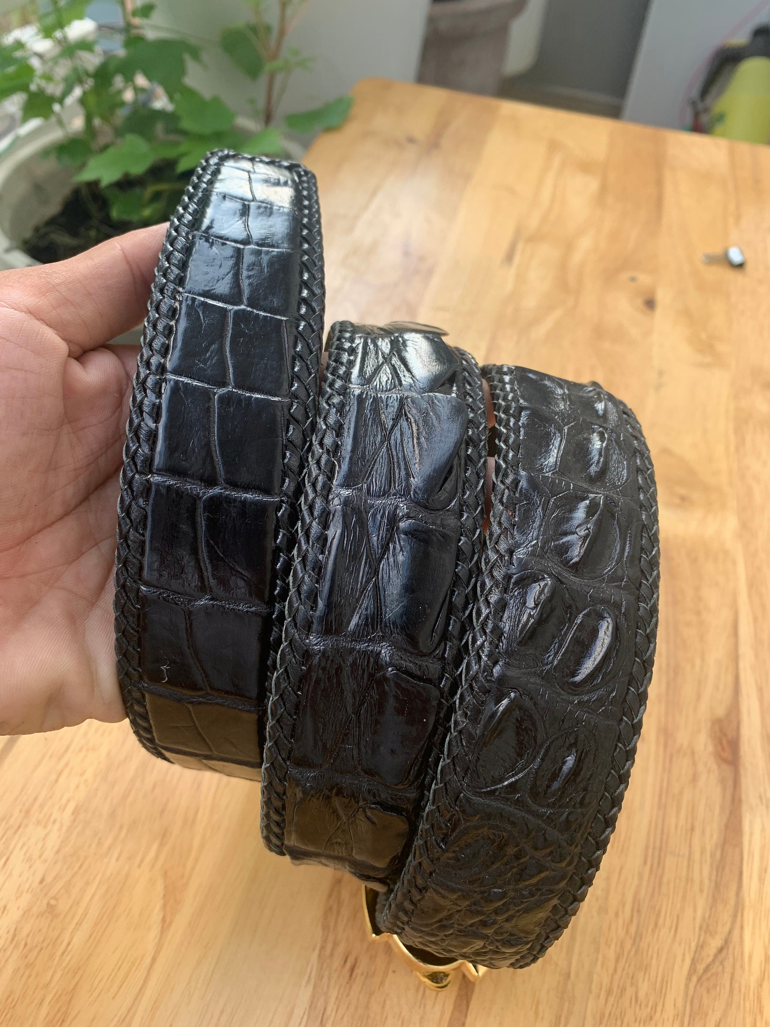 Black Genuine Vietnamese alligator skin belt for menMen Etsy