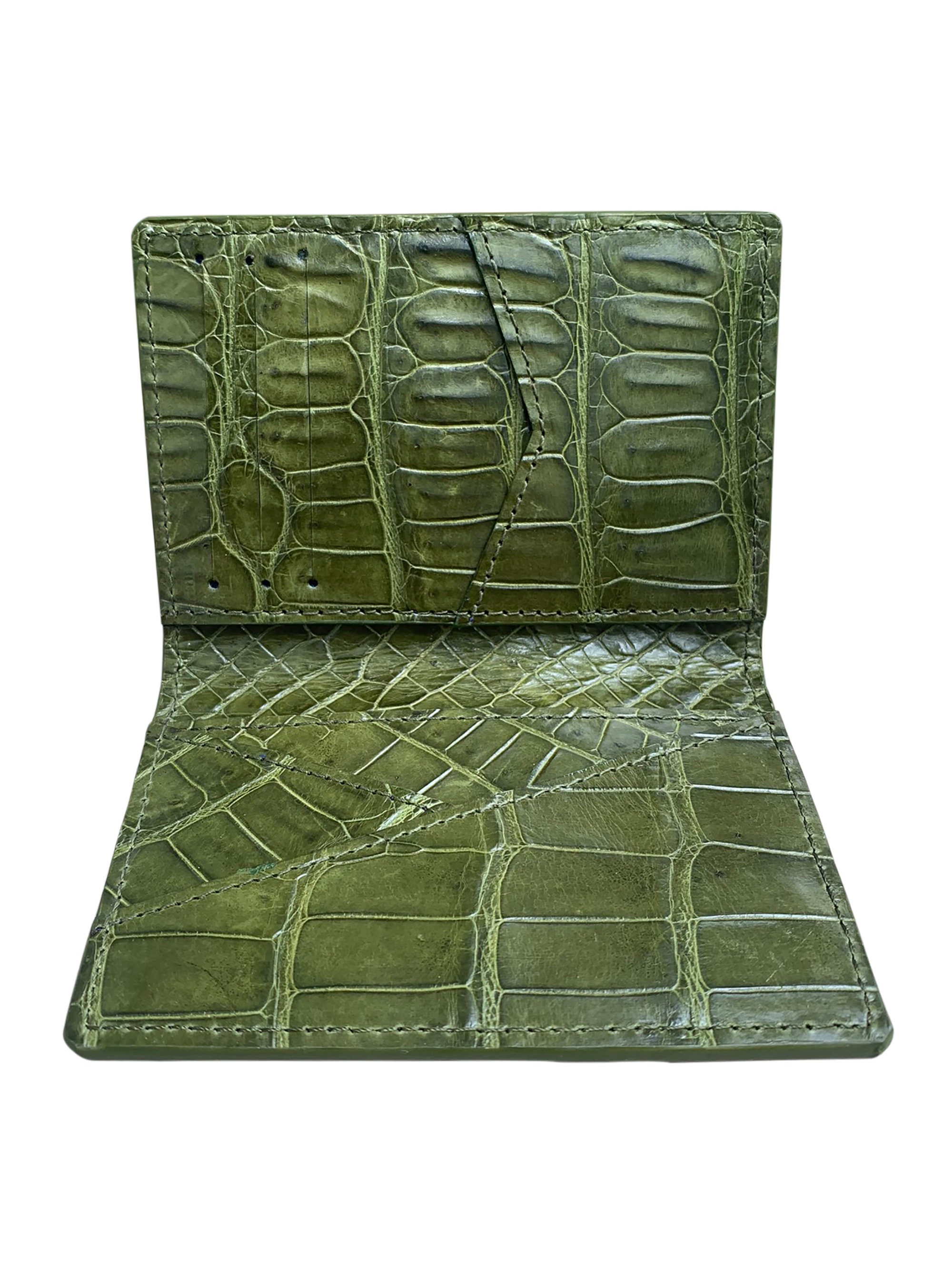 Double sides Alligator leather skin credit card holder Etsy