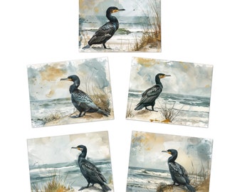 Ocean Lover Aalscholver-wenskaarten (5-pack)