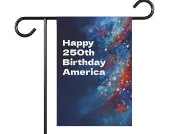 Happy Birthday America Garden Flag | House Banner, Patriotic Stars