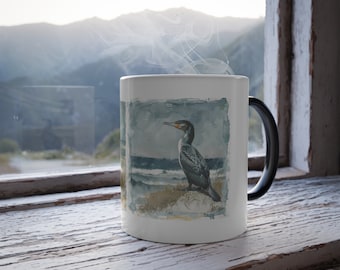 Kleur Morphing Aalscholver Oceaan Vogels Mok, 11oz