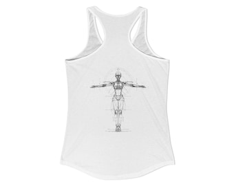 Vitruvian Woman Racerback Tank | Art on Back | Symbol of Strength Workout Tank