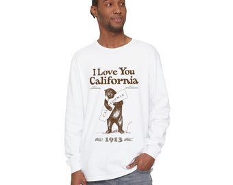 California Grizzly Bear Long Sleeve Shirt | Vintage 1913 State Design