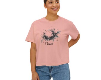 Scribble Chaos Illustration Tee | Boxy Crop T-Shirt