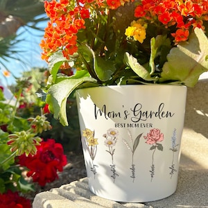 Grandmas Garden Flower Pot with Grandkids Name Personalized Flower Pot Custom Outdoor Flower Pot Mother's Day Gifts for Mom Grandma image 1