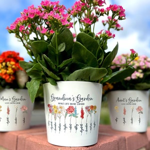 Grandmas Garden Flower Pot with Grandkids Name Personalized Flower Pot Custom Outdoor Flower Pot Mother's Day Gifts for Mom Grandma image 8