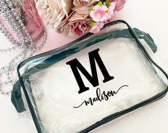 Personalized Makeup Bag, Custom Makeup Bag, Travel Toiletry Bag, Clear Cosmetic Bags, Clear Toiletry Bags, Christmas Gifts, Cosmetic Pouch