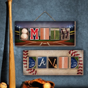Personalized Baseball Wood Sign, Custom Baseball Name Sign, Baseball Team Gifts for Boys, Baseball Room Decor, Little League Gift