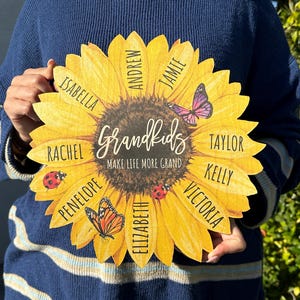 Personalized Grandmas Garden Flower Gift for Housewarming Gifts, Custom Flower Home Decoration Gift For New Home Gift, Grandma Gift Flower