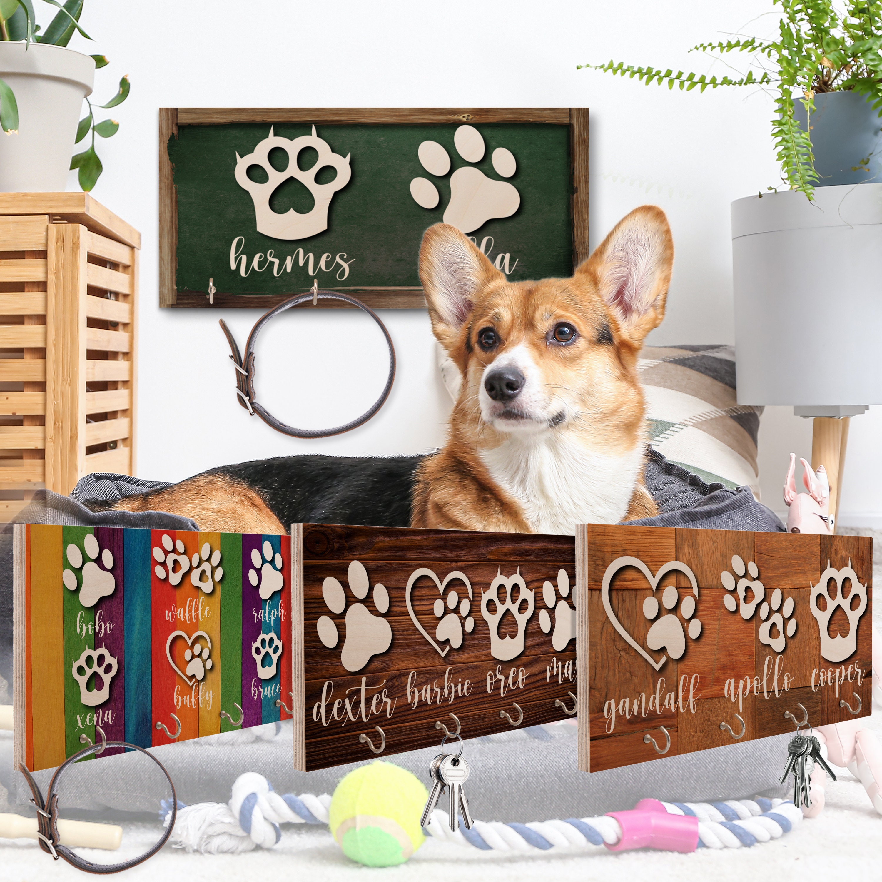 Personalized Key Holder for Family Gift, Custom Key Hook Wall Mount, Housewarming Gift for Pet Lovers, Pet Lover Sign Gift For Family