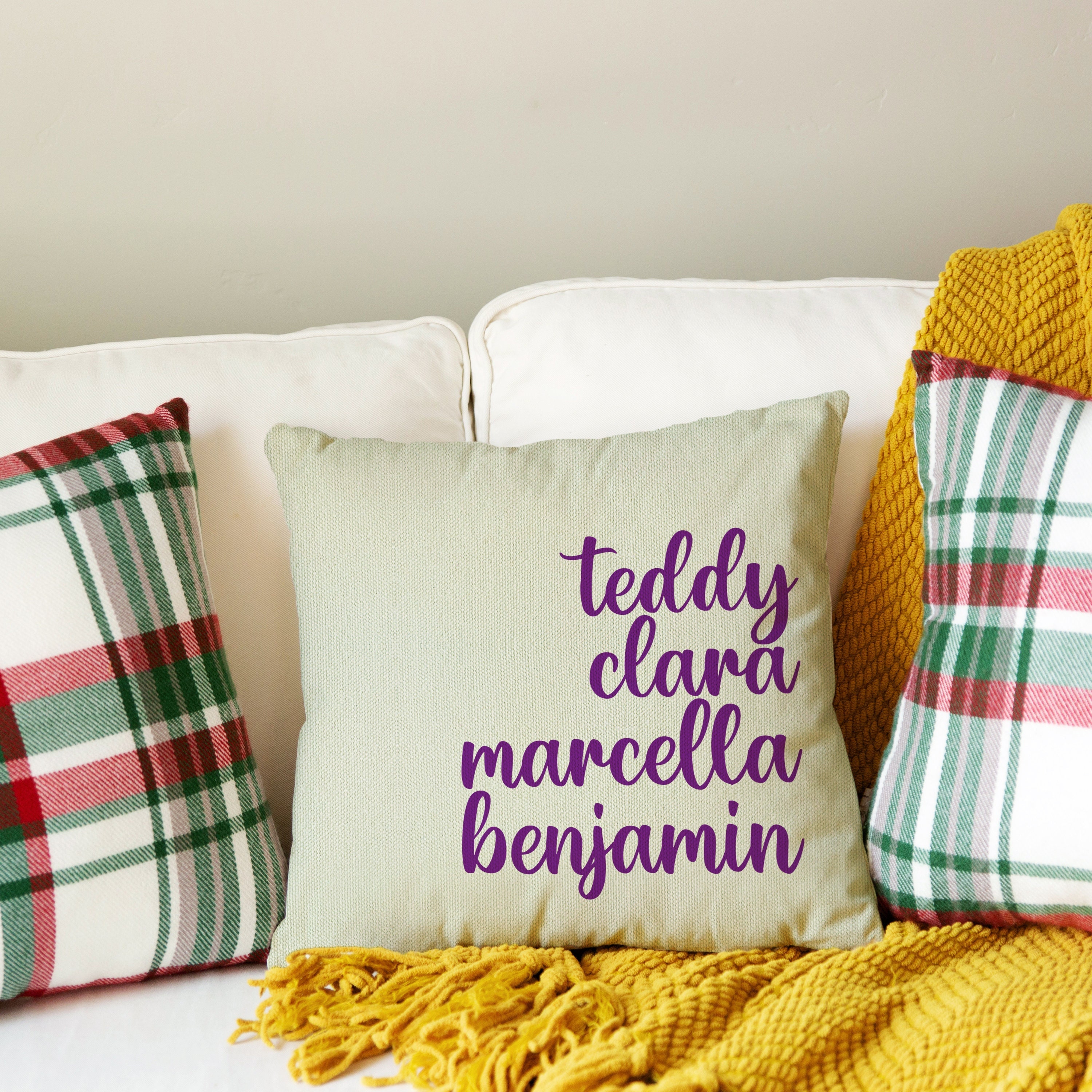 Personalized Family Name Throw Pillow Customize With Names Etsy UK