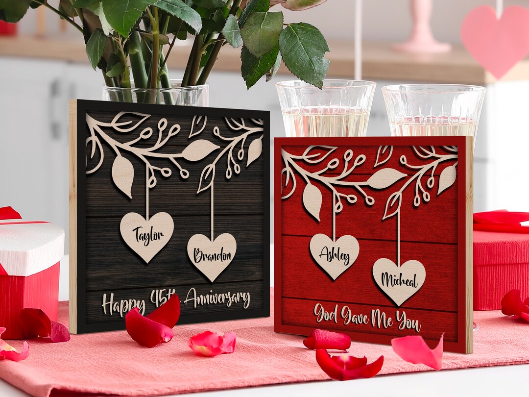 Personalized Couples Names Sign, Couples Custom Wood Sign, Anniversary ...