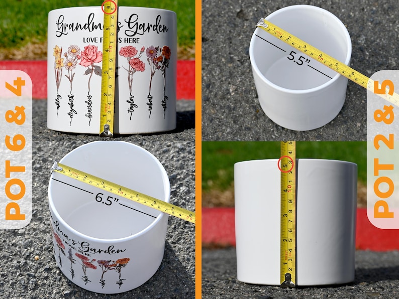 Grandmas Garden Gift for Grandma, Personalized Gifts for Mothers Day Gifts, Personalized Flower Pot, Birth Flower Mom Gifts from Daughter image 9