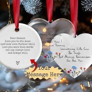 Your Message Here Custom Couple Gift for Valentines Day Gifts, Personalized Ornament for Family Keepsake Gift, Custom Design Ornament Gifts
