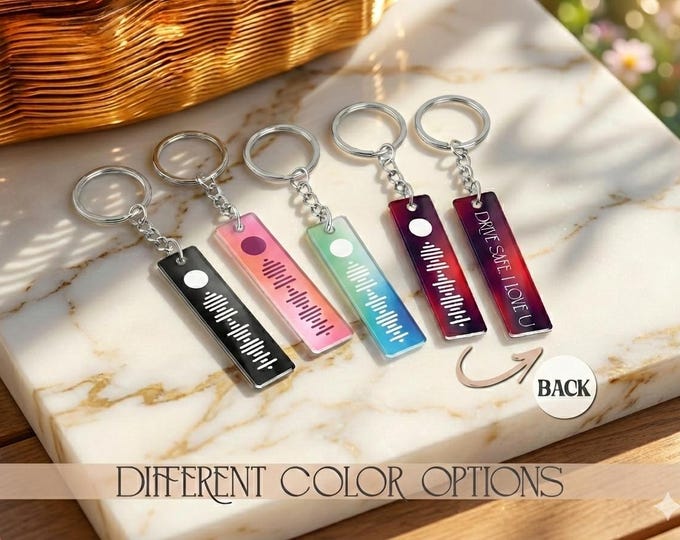 Personalized Music Code Keychain: Scannable Song Keyring, Couple Gift