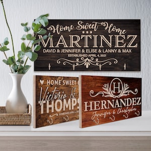 Personalized Key Holder for Wall Key Hanger w/Family Name Key Hook Mr Mrs Wedding Gift Housewarming Gift For Couple Name Sign New Home Gift