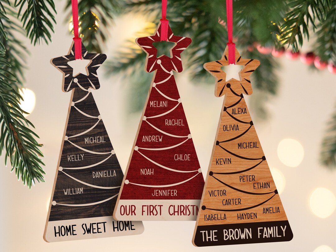 Custom Christmas Tree Ornaments, Family Christmas Ornament, Personalized Christmas Decorations
