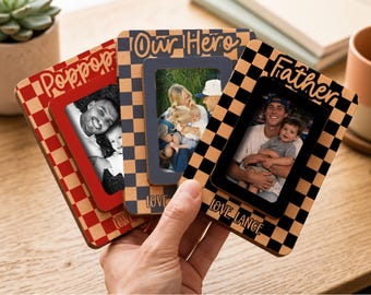 Personalized Father's Day Gift, Picture Frame for Dad Gift, Custom Photo Car Visor, Photo Clip for Car Gift For Dad, Fridge Magnet Keepsake