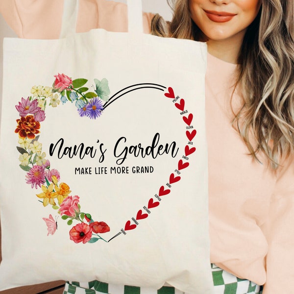 Custom Tote Bag for Mothers Gifts, Personalized Canvas Gift Bag for Mothers Day Gifts, Custom Grandma Tote Bag Gifts, Happy Mothers Day Gift
