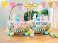 Personalized Kids Easter Basket Liner, Custom Easter Gifts for Kids, Kids Easter Basket Decor, Custom Bunny Basket Liner, Boys Girls Easter