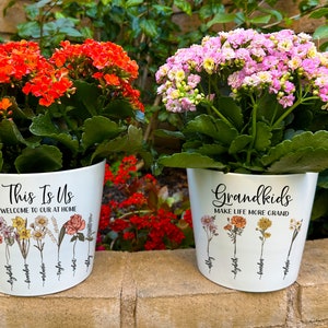 Personalized Flower Pot For Grandmas Garden Gift for Grandma, Birth Flower Mom Gifts from Daughter, Personalized Gifts for Mothers Day Gifts image 7