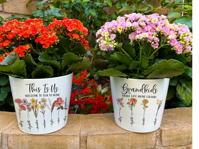 Grandmas Garden Flower Pot with Grandkids Name Personalized Flower Pot Custom Outdoor Flower Pot Mother's Day Gifts for Mom Grandma image 9