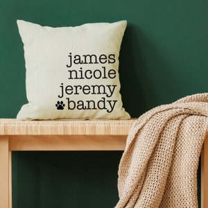 Personalized Family Name Throw Pillow Case | Customize with Names Housewarming Cover Gift | 18X18 Covers Gifts | Mothers Day Gifts for Mom