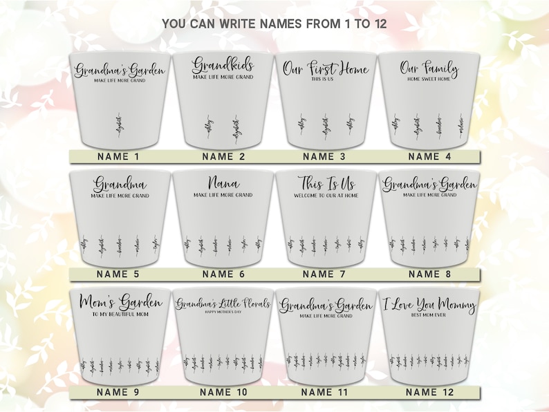 Grandmas Garden Gift for Grandma, Personalized Gifts for Mothers Day Gifts, Personalized Flower Pot, Birth Flower Mom Gifts from Daughter image 5