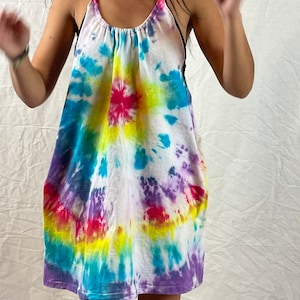 Rainbow Tie Dye Swimsuit Coverup XL, Rainbow Tie Dye Beach Coverup XL