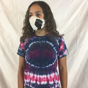 Purple Cherry Eye Tie-Dye T-Shirt, Unisex Youth Small 100% Cotton T-Shirt