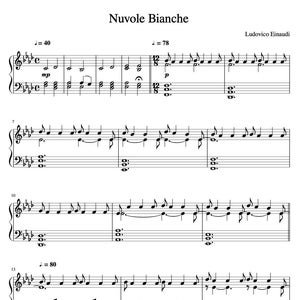Nuvole Bianche - Ludovico Einoudi - Piano bladmuziek downloaden - originele versie (ft. in Insidious)