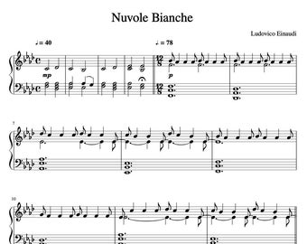 Nuvole Bianche - Ludovico Einoudi - Download spartiti per pianoforte - Versione originale (ft. in Insidious)