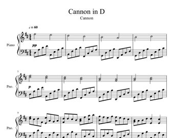 Canon In D - Piano Music Sheets Download by Johann Pachelbel - Original Version