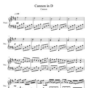 Canon In D - Scarica spartiti per pianoforte di Johann Pachelbel - Versione originale