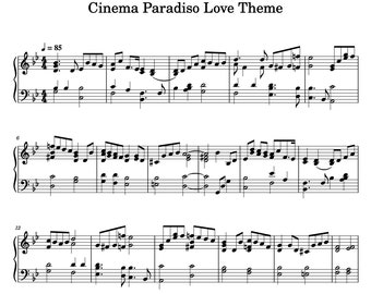 Cinema Paradiso - Tema d'amore - Scarica spartiti per pianoforte - Versione completa originale