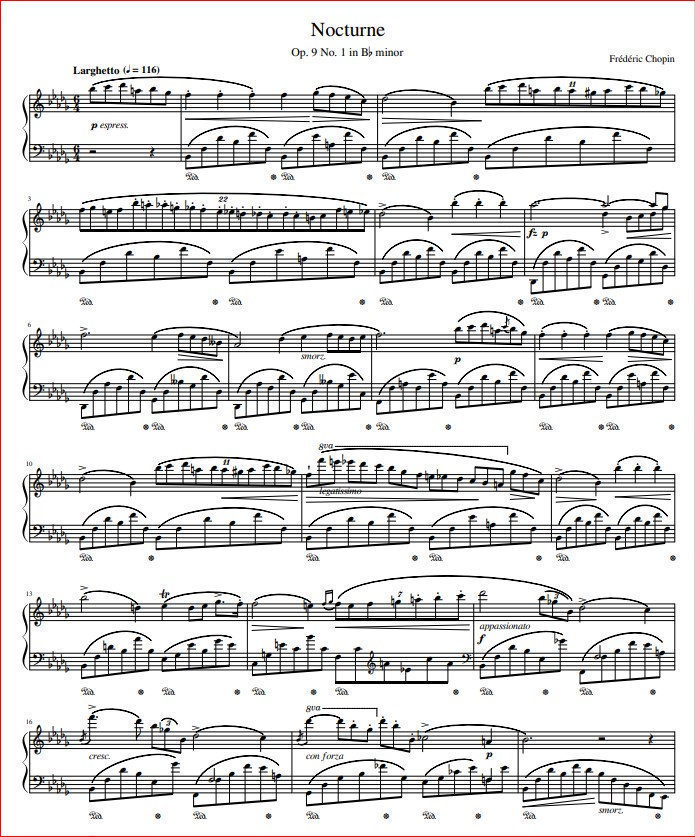 Nocturne in B Flat Minor, Op. 9 No. 1 - Piano Music Sheets Download by ...