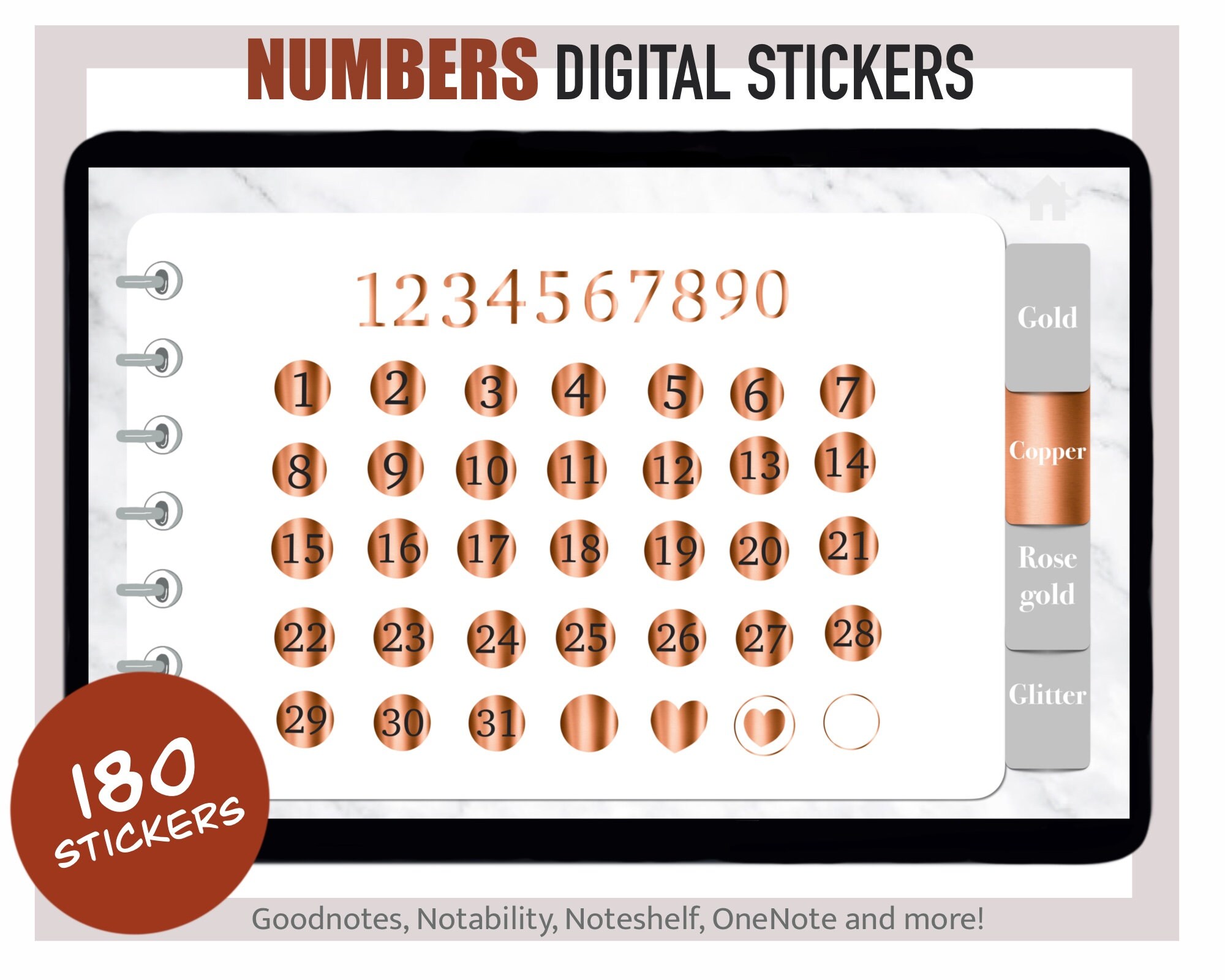 Cute NUMBERS Digital Stickers for every planner or journal Etsy