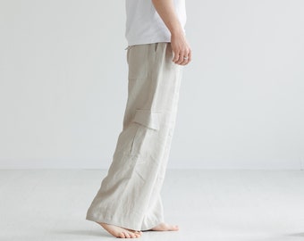 Pants for men, men linen pants, Linen trouser, men pants beige, custom linen pants, organic pants, Natural flax trousers, Linen clothing men