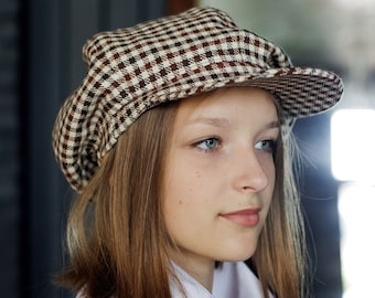 Linen Jacquard Newsboy Cap - Trendy Women's Headwear