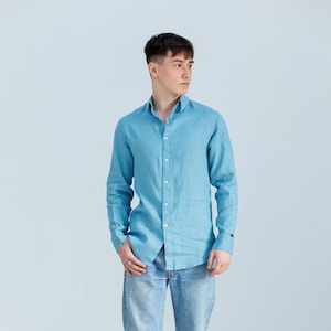 Classic Linen Men Shirt / Casual Men’s Linen Shirt / Buttons Down Men Shirt / Linen Clothing For Men