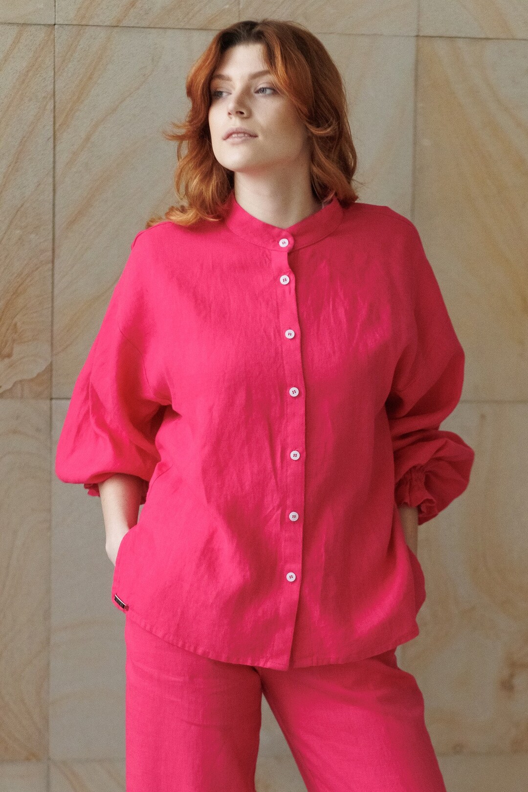 Loose linen shirt - Twill - Yarndyed