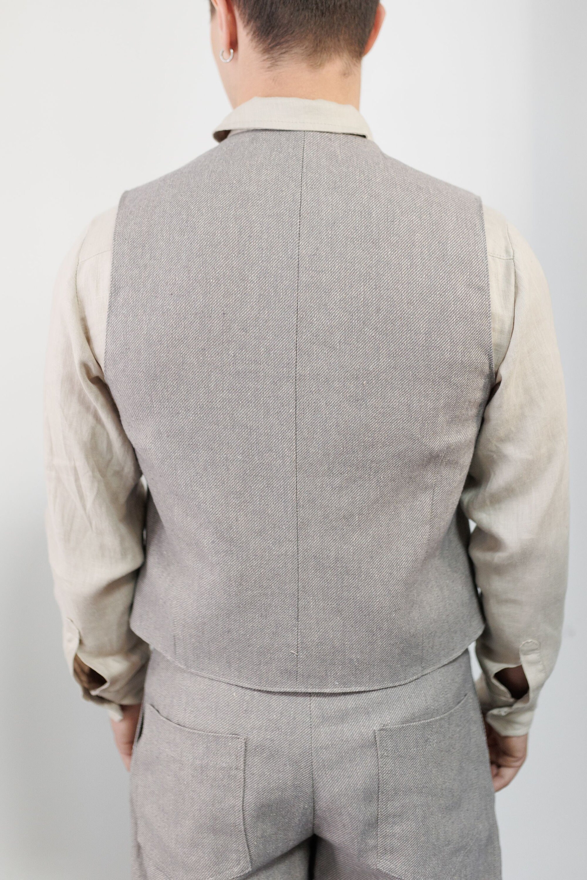 Jacquard Linen Vest, Fall Outfits, Men's Linen Vests, Vests for Men, Plus Size Clothing, Gift