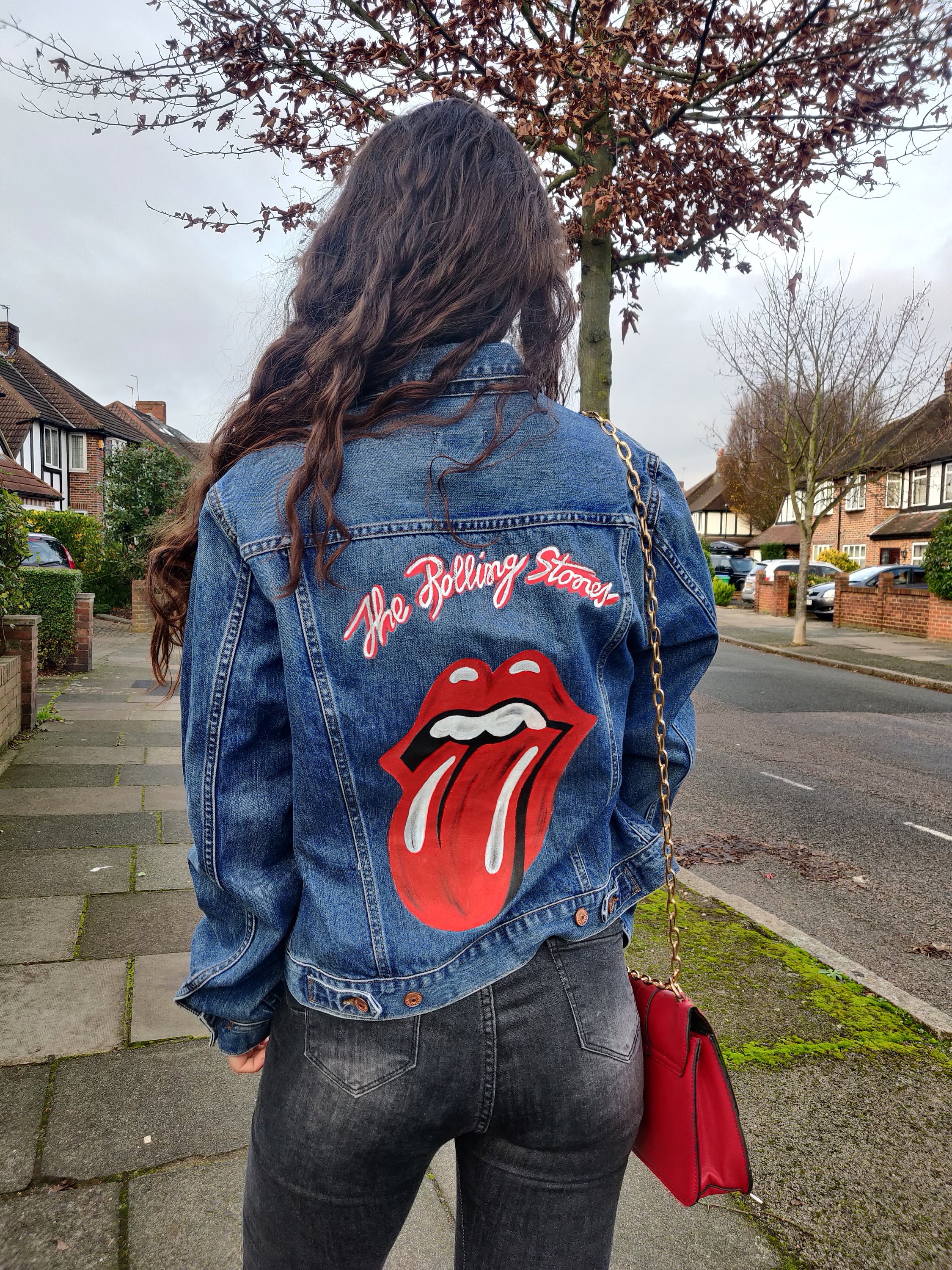 Rolling stones denim jacket new arrivals