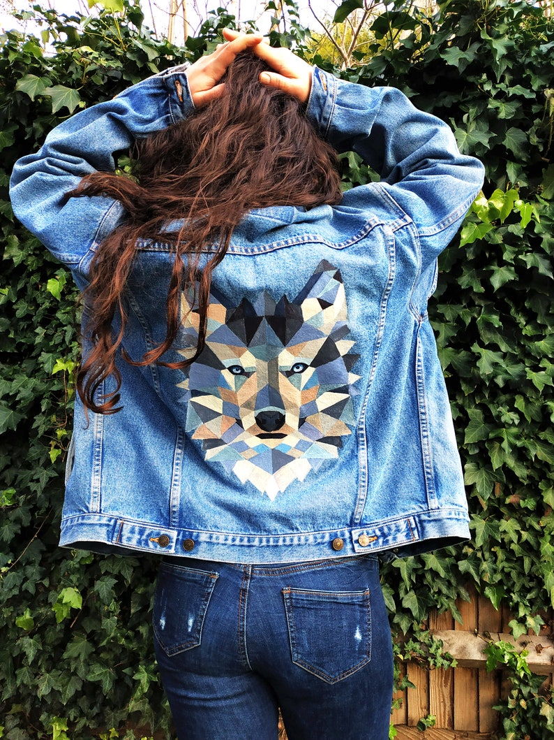 Honey Singh in Our Hand Painted Wolf Artwork jacket main image 0