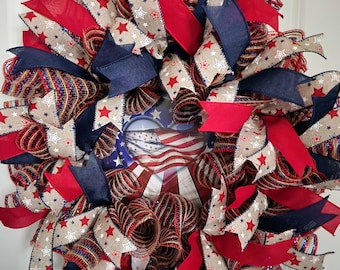 Heart Patriotic Wreath