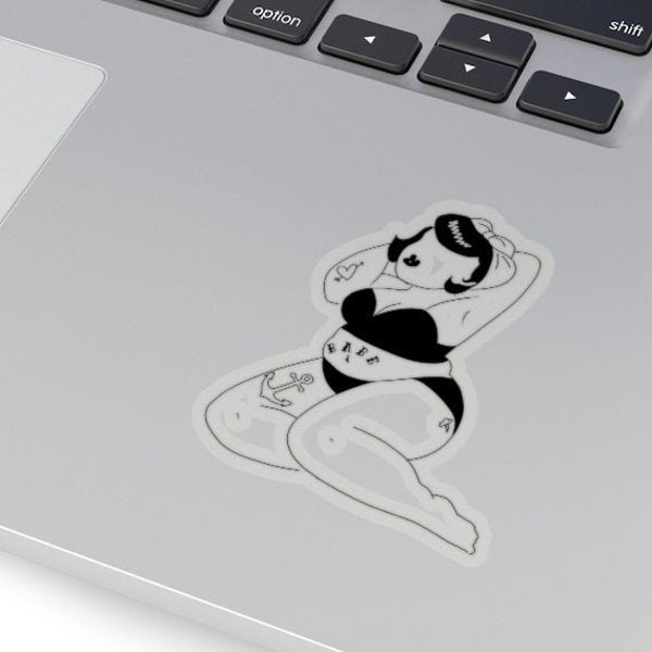 Fat Babe Pin-Up Sticker - Plus Size - Fat Vanity - Body Positivity Sticker - 3x3