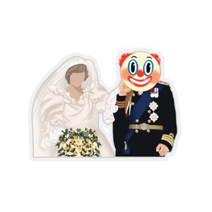 Pegatina de boda real de la princesa Diana - Charles es un payaso - Regalo de la princesa Diana - Versión PG