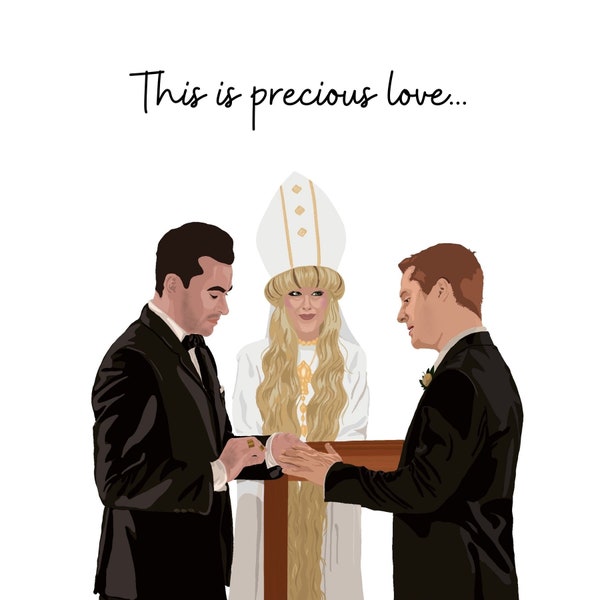 Schitt's Creek Wedding Card - David and Patrick's Wedding - Anniversary/ Congratulations/ Celebration Card - Gay Marriage Wedding Card