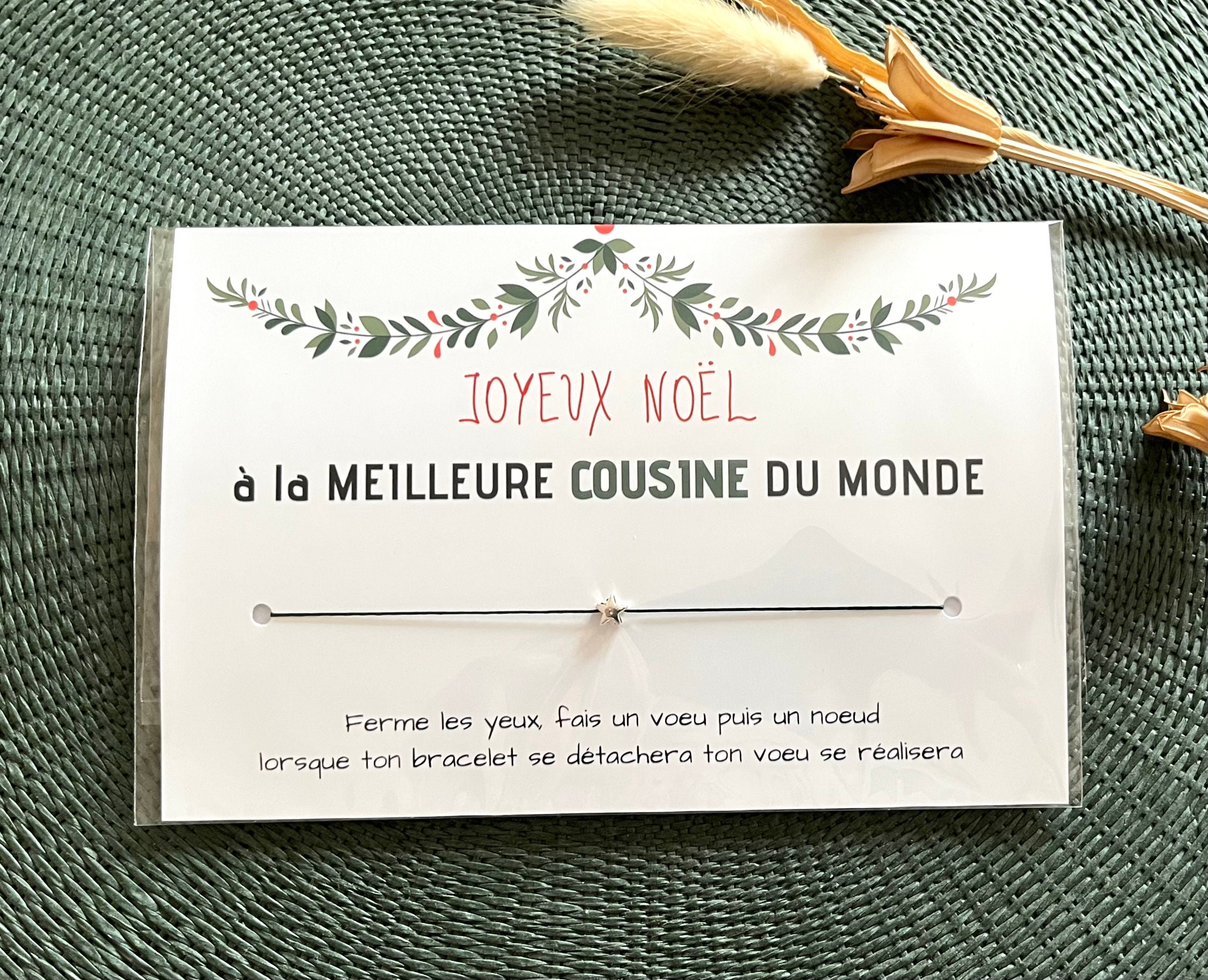 CARTE BRACELET NOUNOU JOYEUX NOEL - CADEAU NOEL NOUNOU