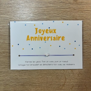 Happy Birthday Wish Bracelet, Bracelet to Tie on a Message Card